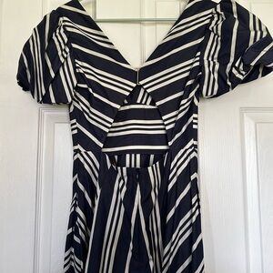 Kate Spade Midi Striped Dress with Cutout